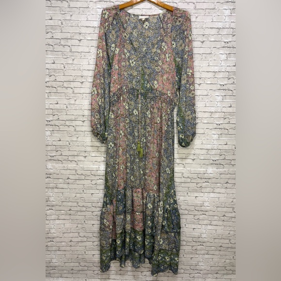 🔥🔥🔥Boemo Anthropologie Women's Tiered Maxi Dress Boho Long Floral Size: 2X🔥🔥🔥 - Picture 1 of 6